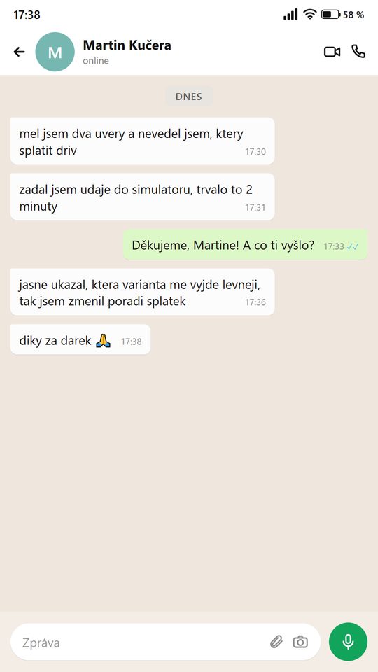 Zpráva od člověka, který používá planner
